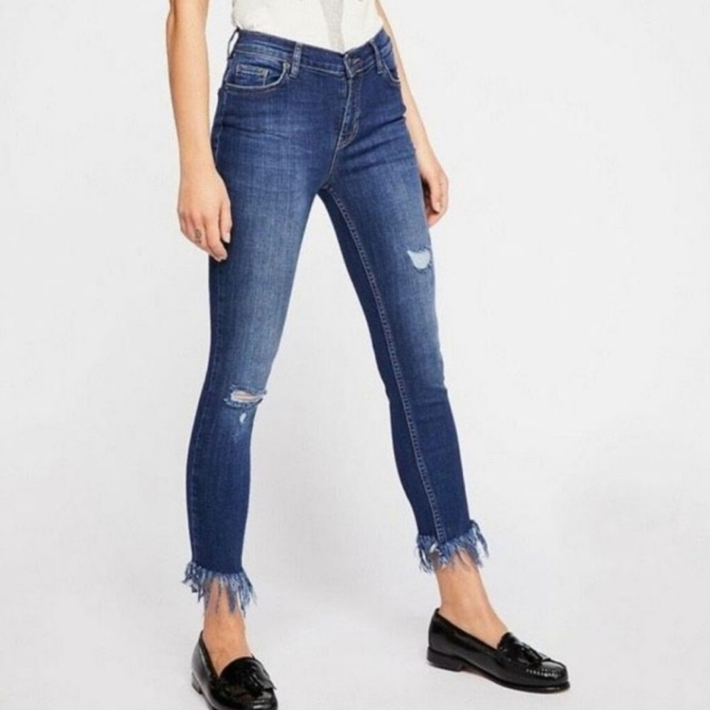 Free People Frayed Hem Jeans